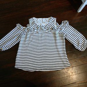Maurices Striped Cold Shoulder Blouse XL